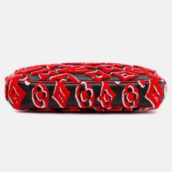 Pre Owned Louis Vuitton Black/Red Urs Fischer Monogram Tuffetage Pochette Accessoires