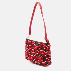 Pre Owned Louis Vuitton Black/Red Urs Fischer Monogram Tuffetage Pochette Accessoires
