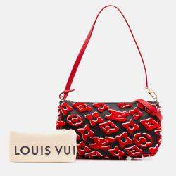 Pre Owned Louis Vuitton Black/Red Urs Fischer Monogram Tuffetage Pochette Accessoires