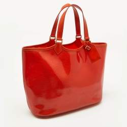 Pre Owned Louis Vuitton Mandarin Orange Vinyl Epi Leather Plage Lagoon Bay GM Bag