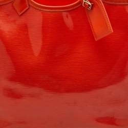 Pre Owned Louis Vuitton Mandarin Orange Vinyl Epi Leather Plage Lagoon Bay GM Bag