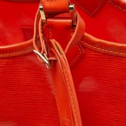 Pre Owned Louis Vuitton Mandarin Orange Vinyl Epi Leather Plage Lagoon Bay GM Bag