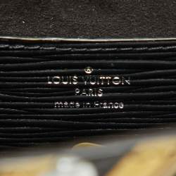 Pre Owned Louis Vuitton Black Epi Leather Chain Flower Print Twist MM Bag