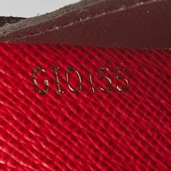 Pre Owned Louis Vuitton Red Damier Ebene Canvas Josephine Wallet 