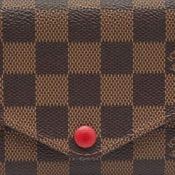 Pre Owned Louis Vuitton Red Damier Ebene Canvas Josephine Wallet 