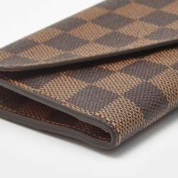 Pre Owned Louis Vuitton Red Damier Ebene Canvas Josephine Wallet 