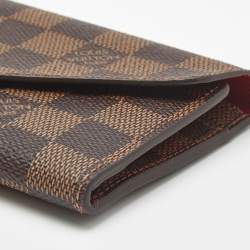 Pre Owned Louis Vuitton Red Damier Ebene Canvas Josephine Wallet 