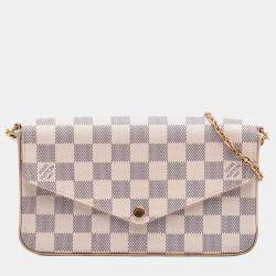 Pre Owned Louis Vuitton White Damier Azur Pochette Felicie