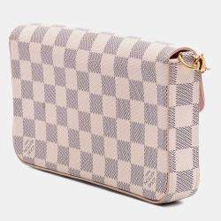 Pre Owned Louis Vuitton White Damier Azur Pochette Felicie