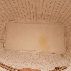 Pre Owned Louis Vuitton White Damier Azur Neverfull MM