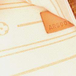 Pre Owned Louis Vuitton White Damier Azur Neverfull MM