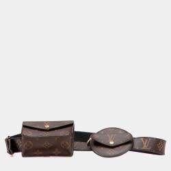 Pre Owned Louis Vuitton Brown Monogram Daily Multi Pocket 30mm Belt
