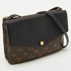 Pre Owned Louis Vuitton Black Monogram Canvas and Leather Twinset Bag
