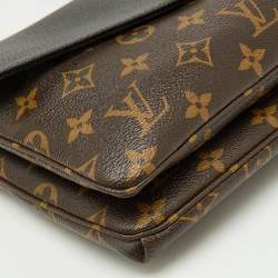 Pre Owned Louis Vuitton Black Monogram Canvas and Leather Twinset Bag