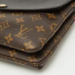 Pre Owned Louis Vuitton Black Monogram Canvas and Leather Twinset Bag
