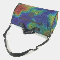 Pre Owned Louis Vuitton Keepall Bandouliere 50 Multicolor/Gray Monogram Leather and Nylon Travel Bag