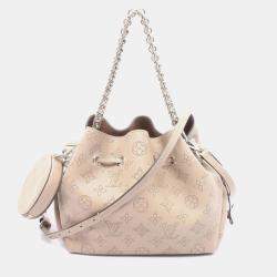Pre Owned Louis Vuitton Bella Beige Mahina Leather Satchel