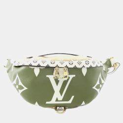 Pre Owned Louis Vuitton Bumbag Mm Monogram Giant Waist Bag Body Coated Canvas Leather Khaki Beige Multicolor