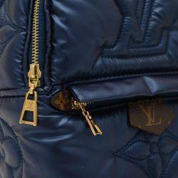 Pre Owned Louis Vuitton Palm Springs Mini Blue Metallic Nylon Backpack