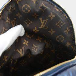 Pre Owned Louis Vuitton Palm Springs Mini Blue Metallic Nylon Backpack