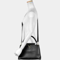 Pre Owned Louis Vuitton Capucines MM Black Leather Shoulder Bag
