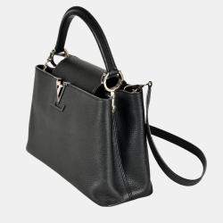 Pre Owned Louis Vuitton Capucines MM Black Leather Shoulder Bag