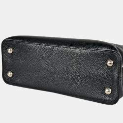 Pre Owned Louis Vuitton Capucines MM Black Leather Shoulder Bag