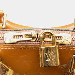 Pre Owned Louis Vuitton Brown Monogram Vernis Alma BB