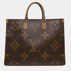 Pre Owned Louis Vuitton OnTheGo GM Monogram Giant Reverse Canvas Tote Bag