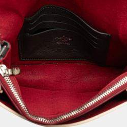 Pre Owned Louis Vuitton Red Bicolor Leather MyLockMe Chain Pochette