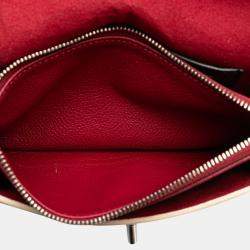 Pre Owned Louis Vuitton Red Bicolor Leather MyLockMe Chain Pochette