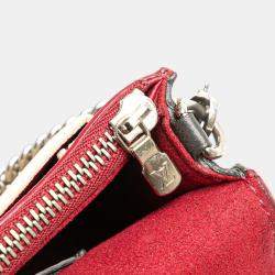 Pre Owned Louis Vuitton Red Bicolor Leather MyLockMe Chain Pochette