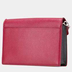 Pre Owned Louis Vuitton Red Bicolor Leather MyLockMe Chain Pochette