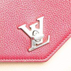 Pre Owned Louis Vuitton Red Bicolor Leather MyLockMe Chain Pochette
