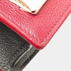 Pre Owned Louis Vuitton Red Bicolor Leather MyLockMe Chain Pochette