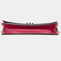 Pre Owned Louis Vuitton Brown/Red Monogram Flore Wallet On Chain