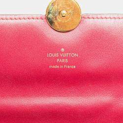 Pre Owned Louis Vuitton Brown/Red Monogram Flore Wallet On Chain