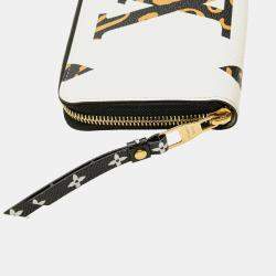 Pre Owned Louis Vuitton White Monogram Giant Jungle Zippy Wallet