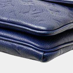Pre Owned Louis Vuitton Blue Monogram Empreinte Twice