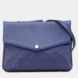 Pre Owned Louis Vuitton Blue Monogram Empreinte Twice