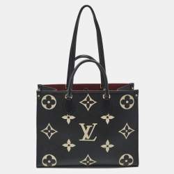 Pre Owned Louis Vuitton Bicolour Monogram Empreinte Leather OnTheGo MM Bag
