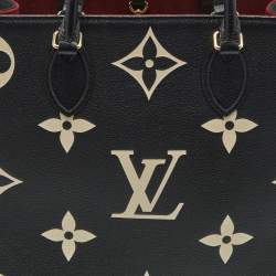Pre Owned Louis Vuitton Bicolour Monogram Empreinte Leather OnTheGo MM Bag
