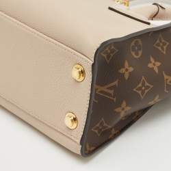 Pre Owned Louis Vuitton Greige Monogram Leather and Canvas On My Side PM Bag