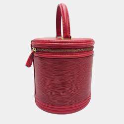 Pre Owned Louis Vuitton Cannes Red Epi Leather Vanity Case