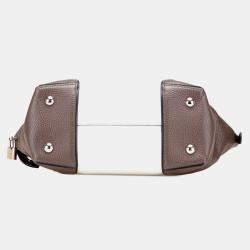 Pre Owned Louis Vuitton Brown White Bicolor Taurillon Cuir Soft Lockit PM