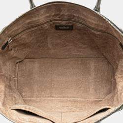 Pre Owned Louis Vuitton Brown White Bicolor Taurillon Cuir Soft Lockit PM