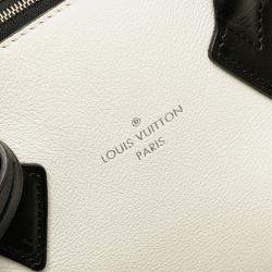 Pre Owned Louis Vuitton Brown White Bicolor Taurillon Cuir Soft Lockit PM