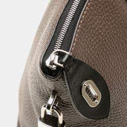 Pre Owned Louis Vuitton Brown White Bicolor Taurillon Cuir Soft Lockit PM