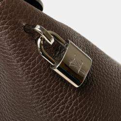Pre Owned Louis Vuitton Brown White Bicolor Taurillon Cuir Soft Lockit PM
