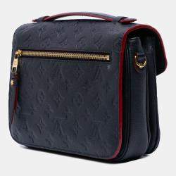 Pre Owned Louis Vuitton Blue Monogram Empreinte Pochette Metis